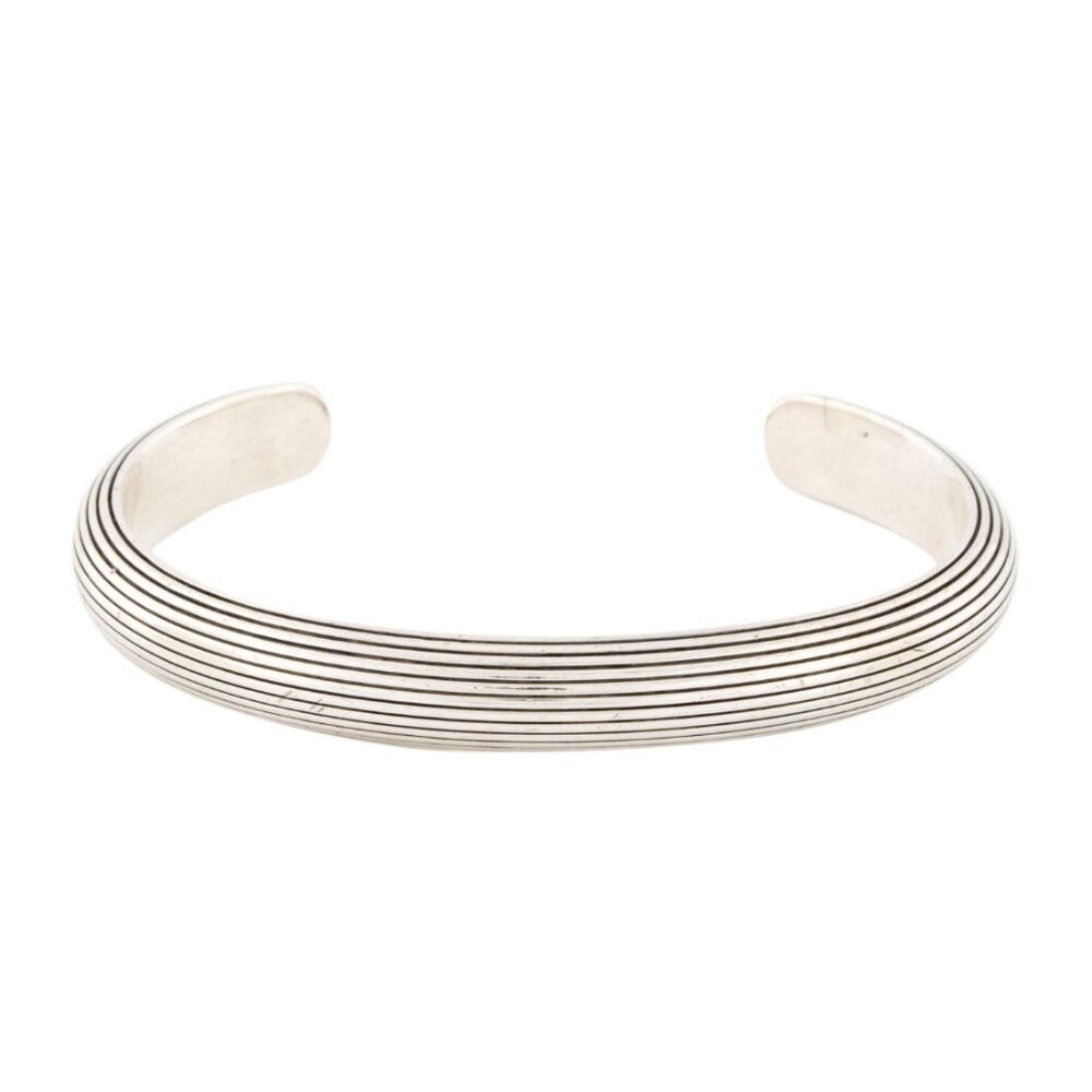 DAVID YURMAN STERLING SILVER 925 RIBBED CUFF BRACELET